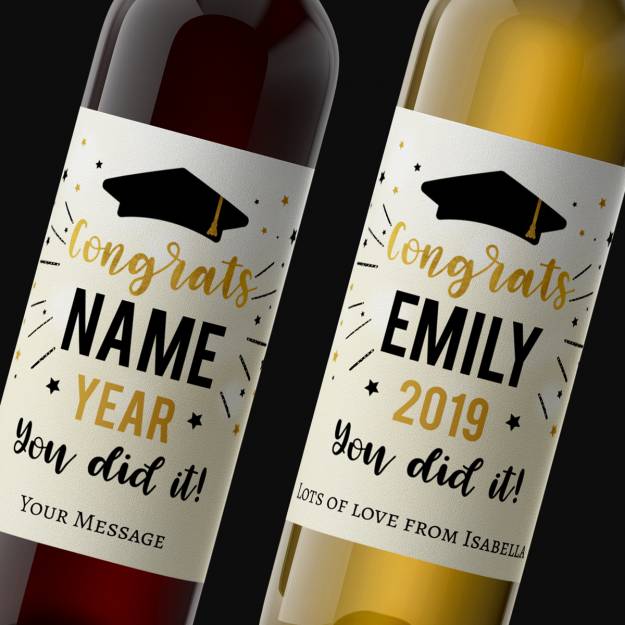 Congrats You Diti It! Graduation Personalised Wine
