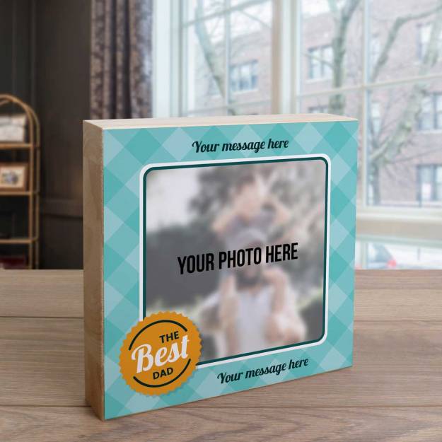 Best Dad Any Message - Wooden Photo Blocks