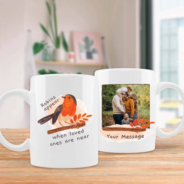 Robin Any Photo and Message - Personalised Mug