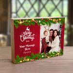 Merry Christmas Any Message And Photo - Wooden Photo Blocks