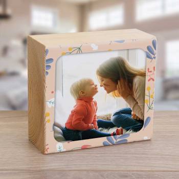 Personalised Wooden Photo Blocks - Floral