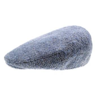 Flat Cap - Blue Herringbone