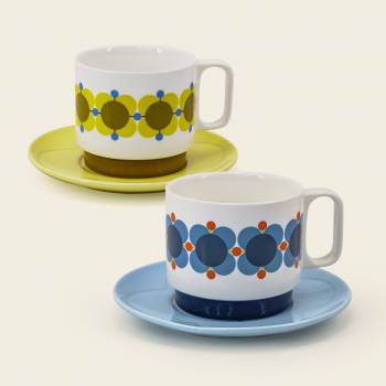 Tipperary Crystal Orla Kiely Set of 2 Cappuccino & Saucer