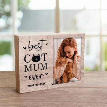 Best Cat Mum Ever - Wooden Photo Blocks