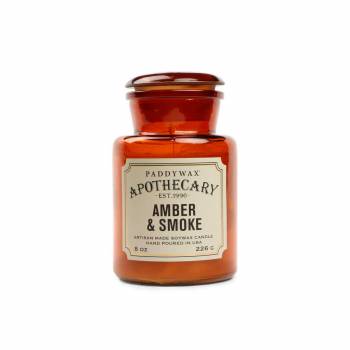 Apothecary Glass Candle 8 Oz. Amber & Smoke