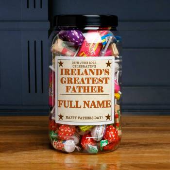 Ireland's Greatest Father - Personalised Sweets Jar