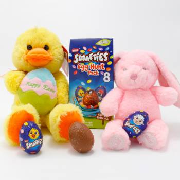 Easter Bunny (Pink), Easter Duck & Smartie Eggs