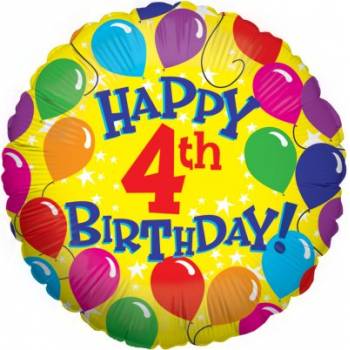 Happy 4th Birthday Balloon in a Box