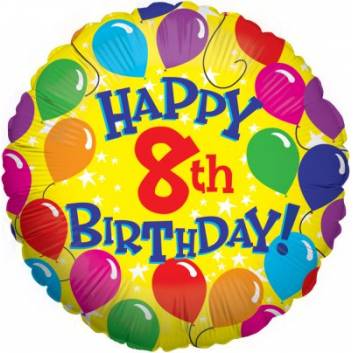 Happy 8th Birthday Balloon in a Box