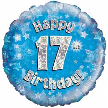 Happy 17th Birthday (BLUE) Balloon in a Box