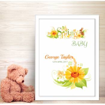 Spring Baby Baby Personalised Poster