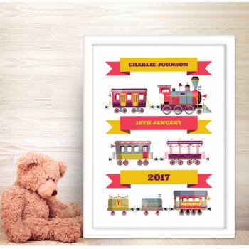 Train Baby Personalised Poster