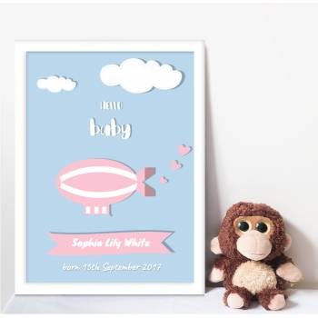Blimp Baby Personalised Poster