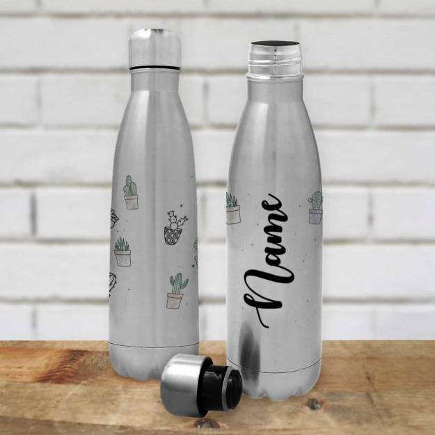 Any Name Cactus - Personalised Stainless Steel Bottle