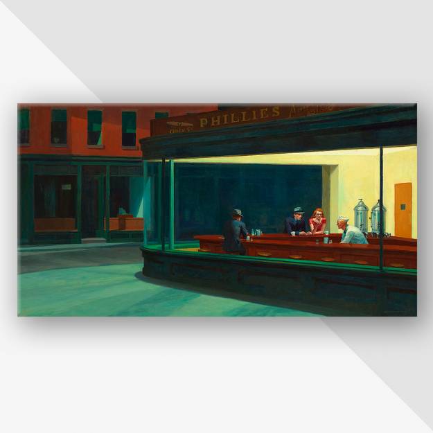 Nighthawks by Hopper - Stretched Canvas