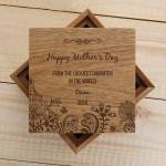 Four-Sided Photo Keepsake Box - Personalised Happy Mothers Day Flowers