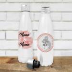 Pink Circle Photo Design - Personalised Bottle / Flask