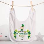 My First St. Patrick's Day Shamrocks Personalised Baby Bib