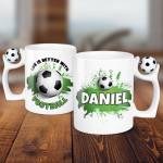 Life is better with football - Personalised Football Handle Mug