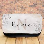 Any Initial & Name Floral - Make-Up Bag/Pencil Case