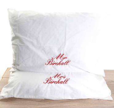 Mr & Mrs Personalised Pillow Cases and Pillows