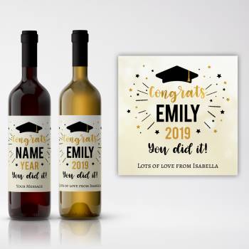 Congrats You Did It! Graduation Personalised Wine