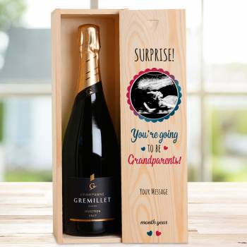 You're Going To Be Grandparents Personalised Single Wooden Champagne Box