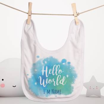 Hello World Personalised Baby Bib