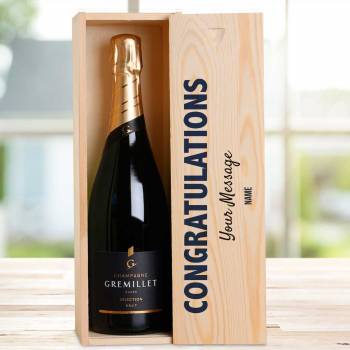 Congratulations Any Message - Personalised Single Champagne Box