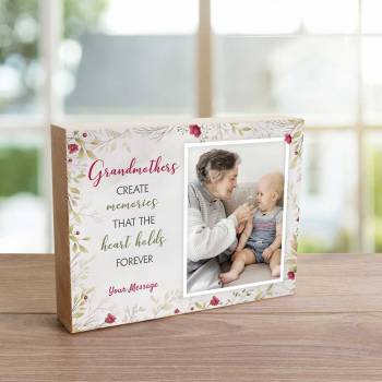 Grandmothers Any Message And Photo - Wooden Photo Blocks