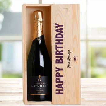 Happy Birthday Any Message - Personalised Single Champagne Box