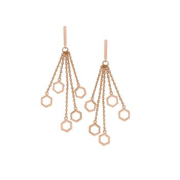 Tipperary Honeycomb Chain Rose Gold Earrings