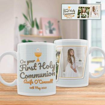 On Your First Holy Communion Any 2 Photos - Personalised Mug