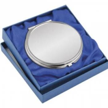 Classic Round Compact Pocket Mirror - Engraved