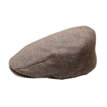 Flat Cap - Brown Herringbone