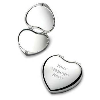 Heart Pocket Mirror - Engraved