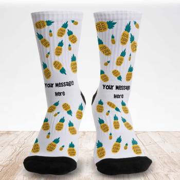 Pineapple Any Message - Personalised Socks