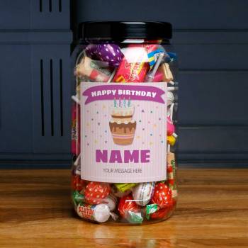 Birthday Cake - Personalised Sweets Jar