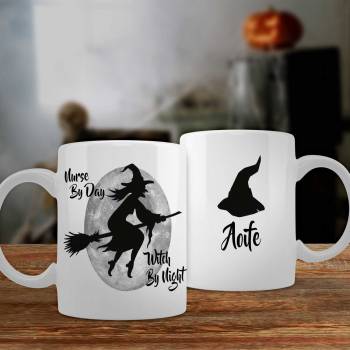 Any Title By Day, Witch By Night - Halloween Personalised Mug