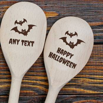 Halloween Magic Spoon Bats - Personalised Wooden Spoon