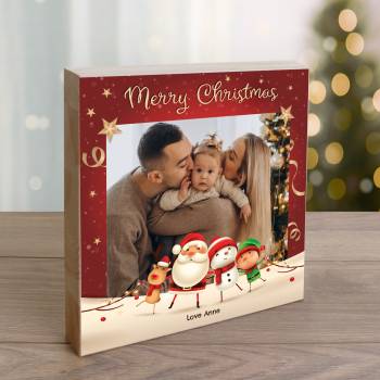 Santa's Friends Personalised Christmas Wooden Photo Blocks