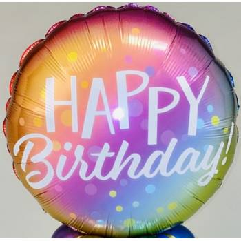 Happy Birthday Ombre Chrome Balloon in a Box