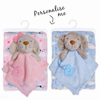 Personalised Baby Blanket & Comforter Set - Puppy