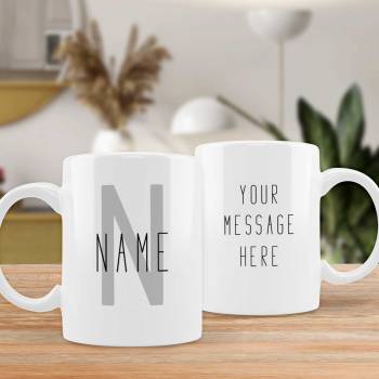 Any Initial, Name And Message - Personalised Mug
