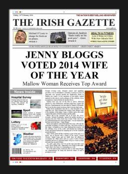 Wife of the Year - Newspaper Spoof