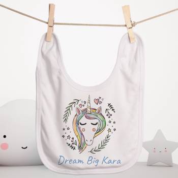 Unicorn Baby Bib Personalised