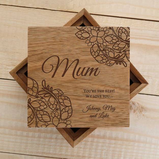 Four-Sided Photo Keepsake Box - Personalised Happy Mothers Day Mum