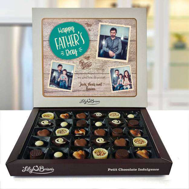Happy Fathers Day Any 3 Photos Personalised Chocolate Box 290g