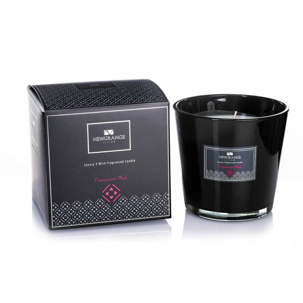 Pomegranate Musk Luxury 3 Wick Conical Candle