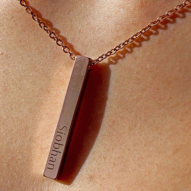 Personalised 3D Bar Necklace